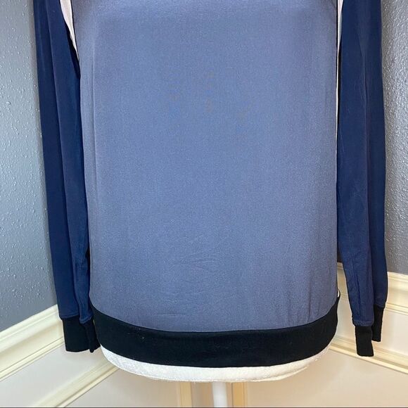 Rebecca Taylor Color block 100% Silk Blouse - Picture 4 of 9